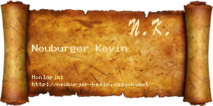 Neuburger Kevin névjegykártya